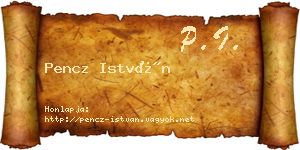 Pencz István névjegykártya